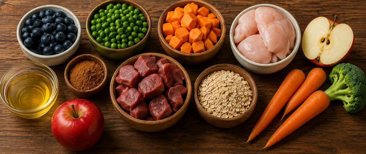 Fresh wholesome dog food ingredients
